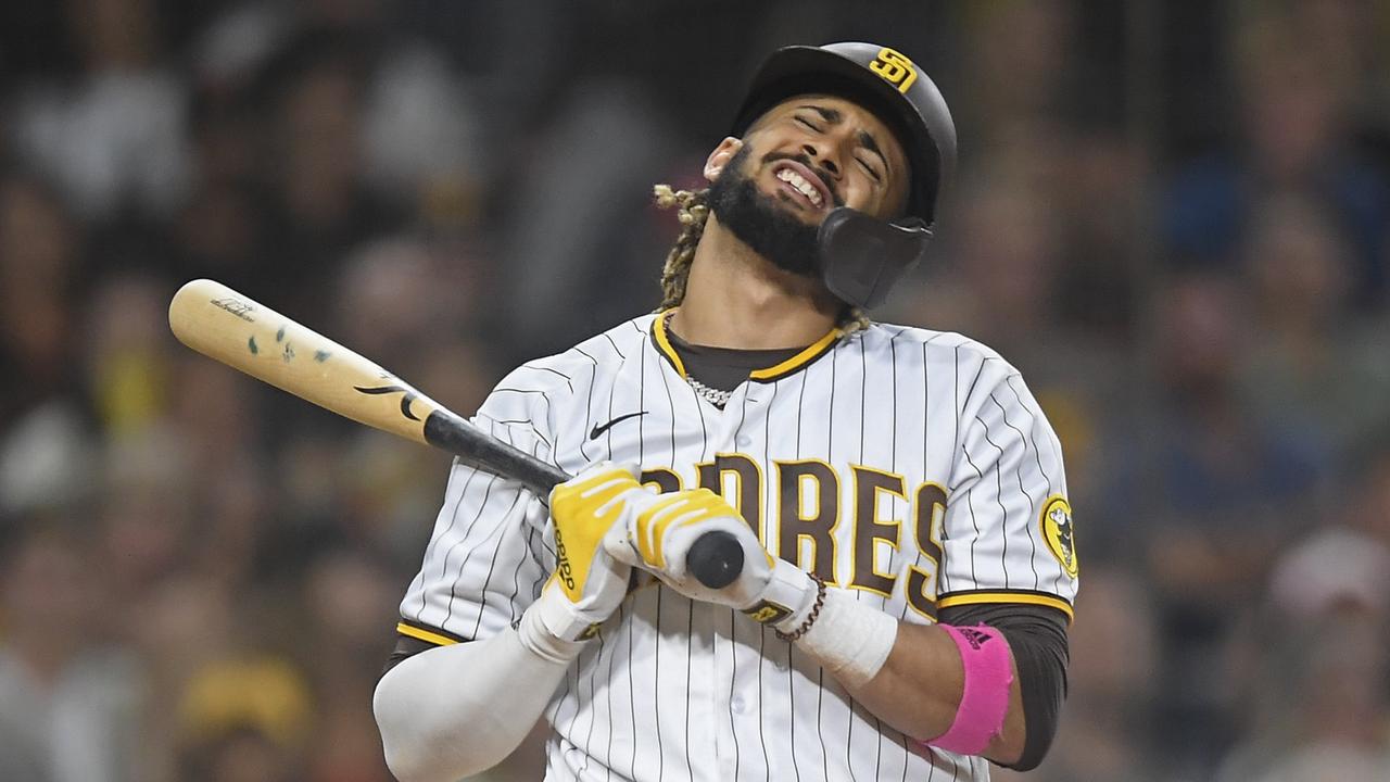 Fernando Tatis Jr. is suspended for 80 games.  (Photo by Denis Poroy/Getty Images)
