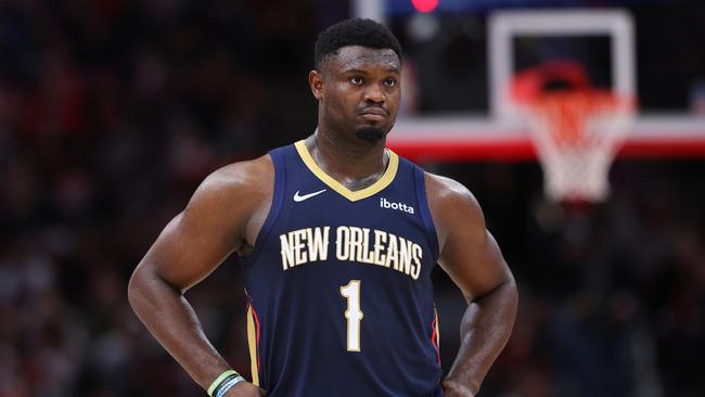 Zion Williamson of the New Orleans Pelicans. Photo by Michael Reaves/Getty Images.