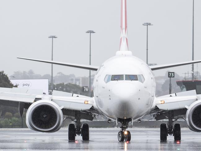 SYDNEY, AUSTRALIA - NewsWire Photos May 6, 2021: A Qantas aircraft taxiing at Sydney Airport.Picture: NCA NewsWire / James Gourley