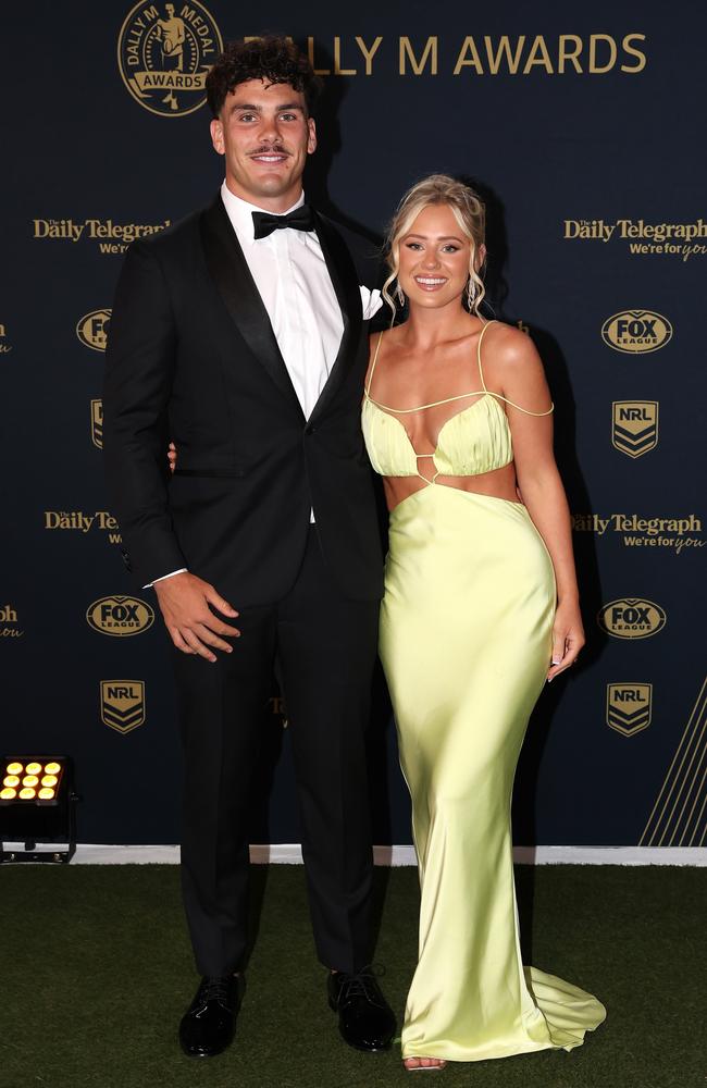 Herbie Farnworth arrives with his guest at the Dally M’s. Picture: Mark Kolbe/Getty Images