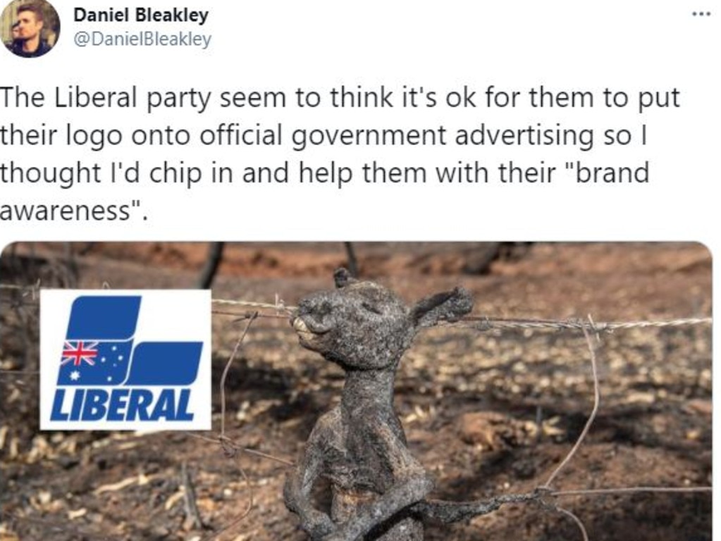 Posts targeted the Liberal Party over their handling of the bushfire crisis.
