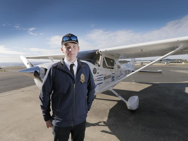 6. Oliver O’Halloran (2017) - aviator. At 17 O’Halloran was the youngest pilot to circumnavigate Australia when he touched down at Cambridge Aerodrome on June 3, 2017 after a 14,500km, 21-day odyssey around the country. Picture: MATTHEW THOMPSON.