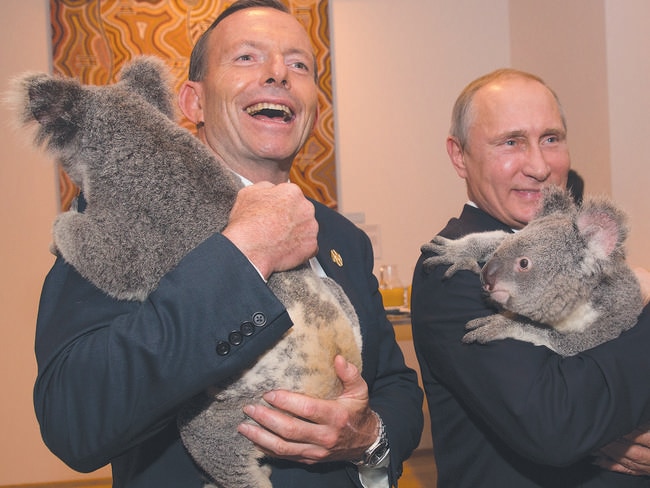 Australians are cuddly ... Vladimir Putin says he was surprised by the warm welcome he received by Australians during his trip for the G20 summit. Picture: AP Photo/G20 Australia, Andrew Taylor.