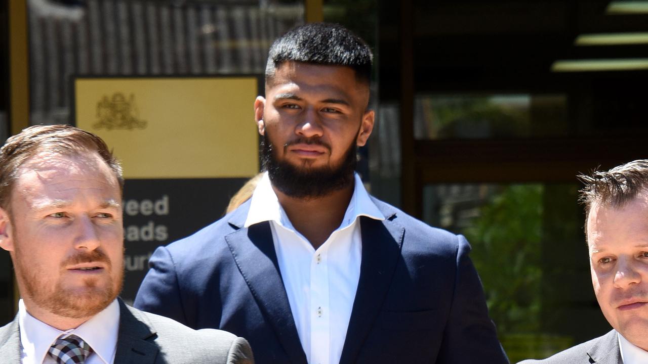 Brisbane Broncos forward Payne Haas leaves Tweed Heads court. Picture: Steve Holland/NCA NewsWire