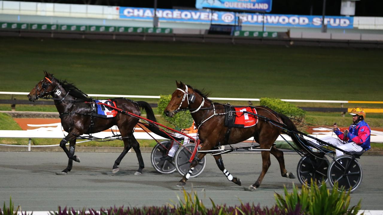 Albion Park trotting action. Picture: AAPImage/David Clark