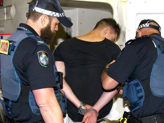 2017 schoolies festival Sunday night activities on the Gold Coast - Police arrest a schoolies reveller who had a bit to much to drink Picture AAP/David Clark