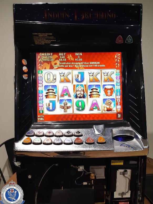 A poker machine was also seized in a recent raid.