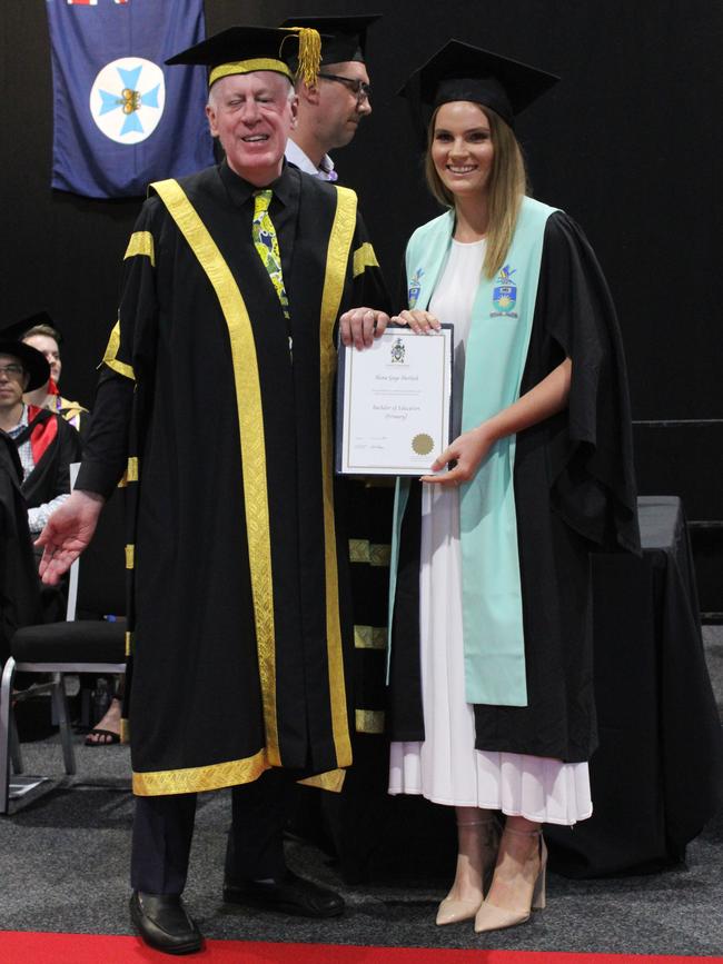 Hana Sherlock graduated with a Bachelor of Education (Primary) at the CQUniversity graduation ceremony in Bundaberg on December 14, 2023.