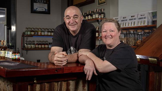 Cath and Rob Davies of Robbers Dog Distillery. Picture: Emma Brasier