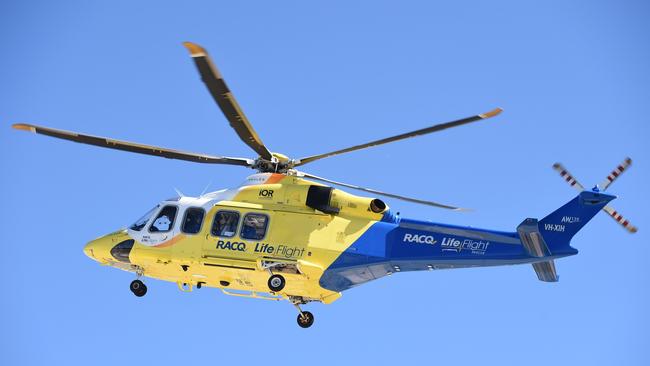 RACQ LifeFlight helicopter.