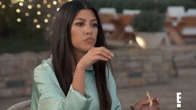 Kourtney Kardashian, pictured taking one for the team on KUWTK. Picture: Foxtel