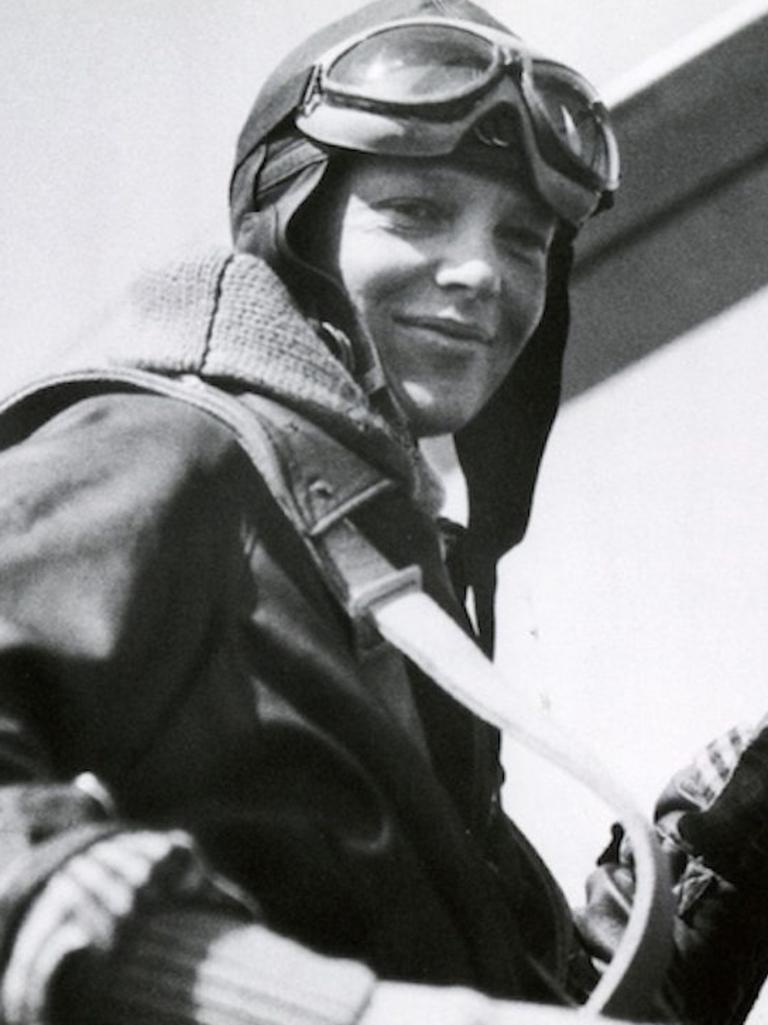 American aviation pioneer and author Amelia Earhart was the first female aviator to fly solo across the Atlantic Ocean.