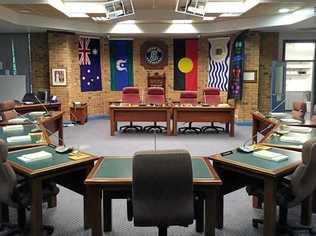 Lismore mayor Jenny Dowell posted this photo of the empty Lismore City Council chambers with her Facebook message.