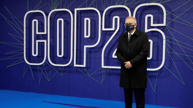 Scott Morrison arrives for the COP26 UN Climate Summit in Glasgow. Picture: AFP