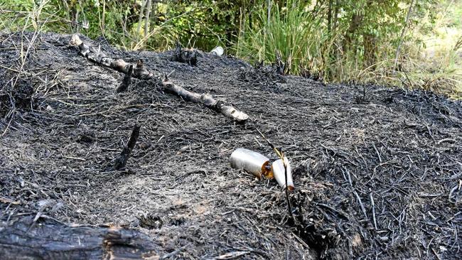 Gympie firefighters were called to a grass fire at 'The Sands' on Tuesday night. Picture: Frances Klein