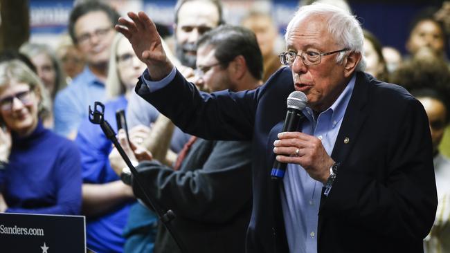 Democratic presidential candidate Bernie Sanders in Newton, Iowa. Picture: AP