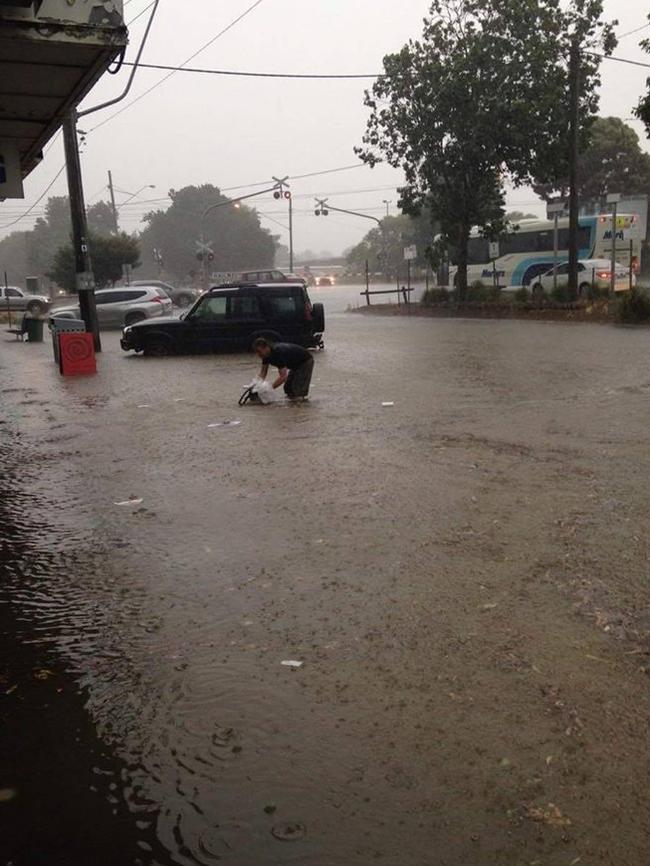 The Lilydale Charcoal Chicken Shop was among many shops in Main St to be inundated by flood waters during the deluge.