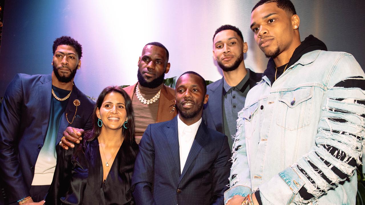 Anthony Davis, Fara Leff, LeBron James, Rich Paul, Ben Simmons, and Miles Bridges attend the Klutch 2019 All Star Weekend Dinner. (Photo by Dominique Oliveto/Getty Images for Klutch Sports Group 2019 All Star Weekend)