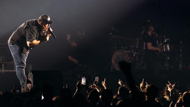 American country music star Luke Combs performing at the Brisbane Entertainment Centre, 11 August 2023. Picture: Justin Ma