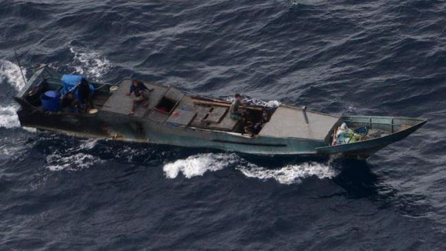 The first illegal fishers intercepted under Operation Lunar, Northern Territory. Picture: Supplied.