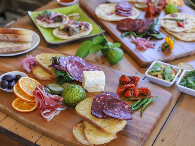 The Glass Cafe’s charcuterie board with Alapaca meats. Picture: Jenifer Jagielski