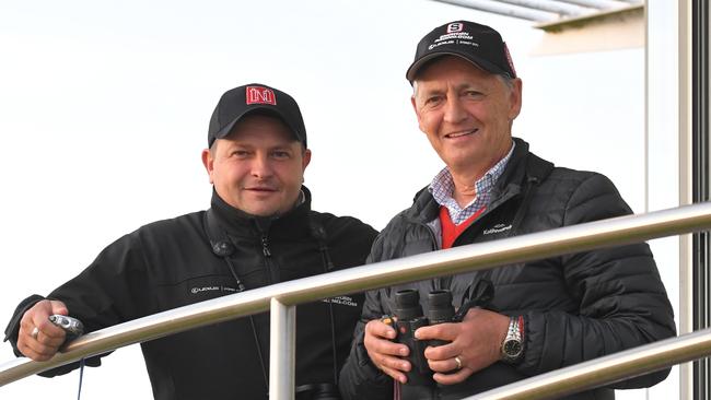 Trainers Peter (right) and Paul Snowden can start the day on a winning note with Standing Order. Picture: AAP Image