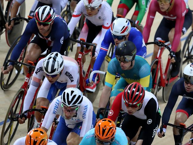 Glenn O'Shea in action during the Men's Omnium at the Rio Olympics 2016 track cycling at the Rio Olympic Velodrome. Pics Adam Head