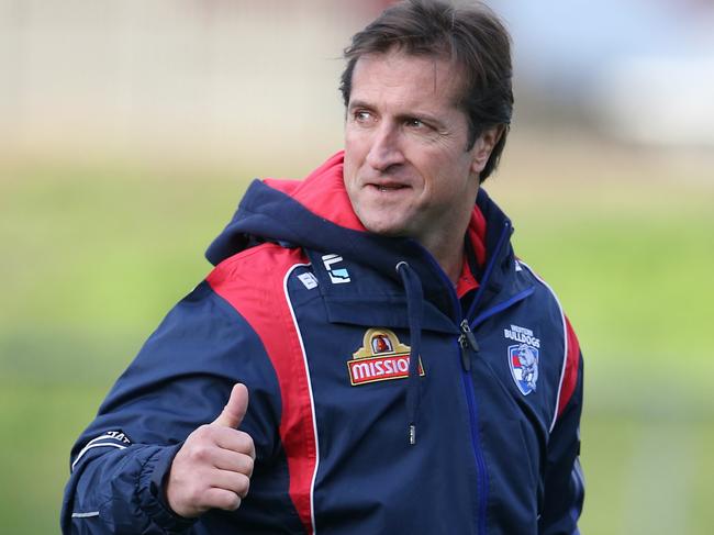 Western Bulldogs training at Whitten Oval. Thumbs up from coach Luke Beveridge . Pic: Michael Klein