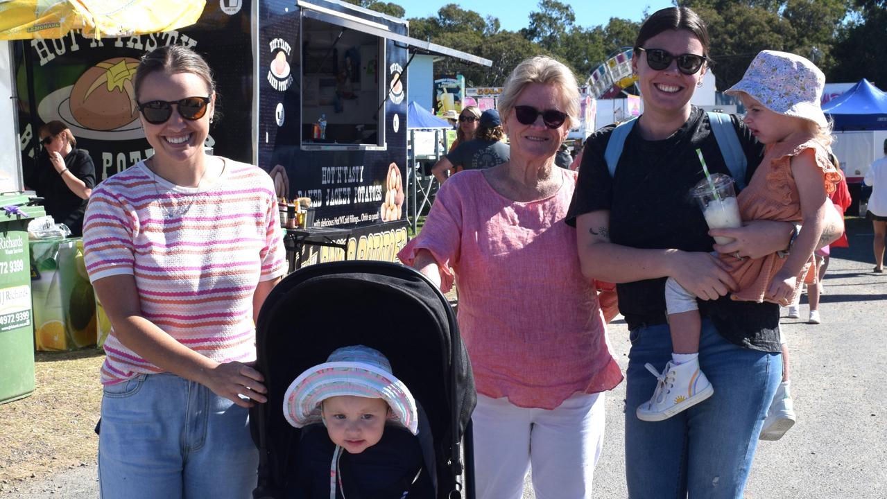 The Evans and Montgomery families at the Yeppoon Show on Sunday. Picture: Aden Stokes