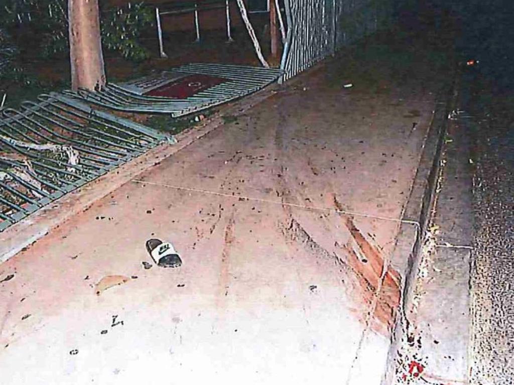 Blood stains were left on the path where Ms Rubuntja was killed. Picture: Supplied.