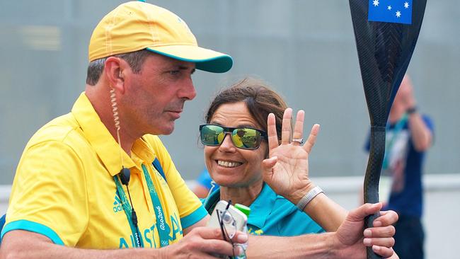 Jessica Fox’s parents and former multiple world champions Richard and Myriam.