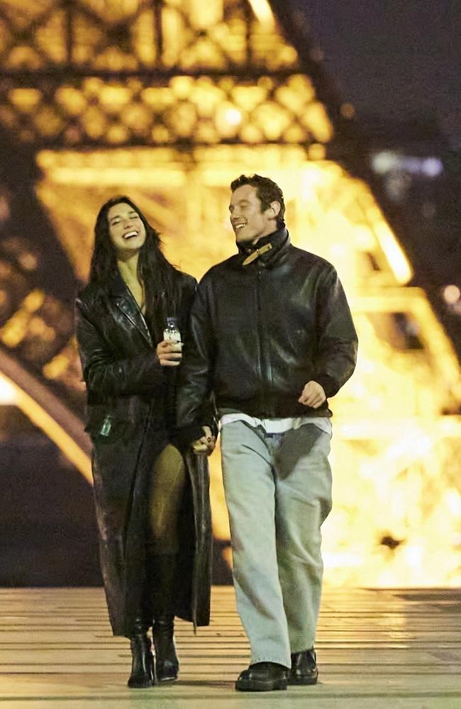 Dua Lipa and her fiance Callum Turner enjoyed a romantic evening in Paris. Picture: BACKGRID