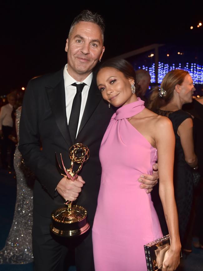 Ol Parker and Thandie Newton at the Governors Ball. Picture: Getty Images