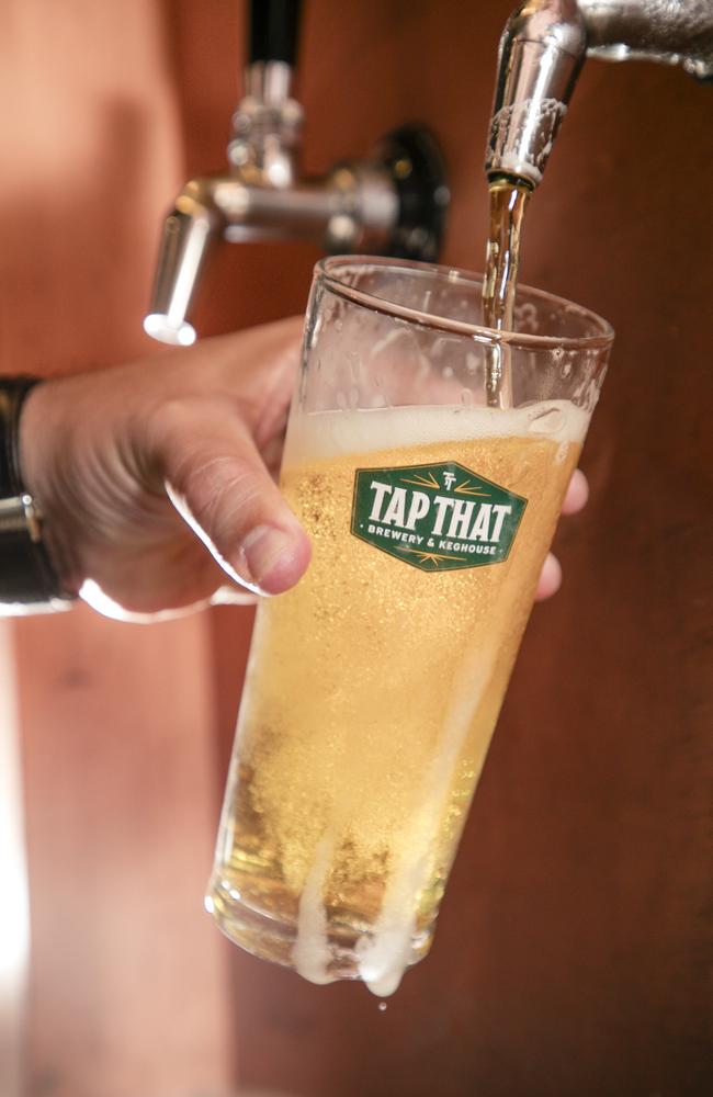 Justin Mistry and Chris Smith have opened ‘Tap That’ a new brewery in Burleigh Heads, Picture: Glenn Campbell