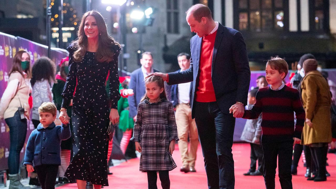 The Cambridge crew, seen here at London's Palladium Theatre, were snapped contravening COVID rules this week. Picture: Aaron Chown/AFP