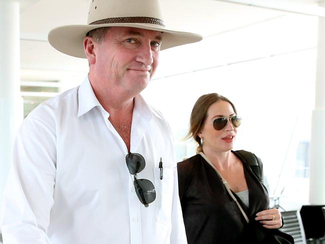 Former deputy prime minister Barnaby Joyce and his partner Vikki Campion. Picture: Kym Smith