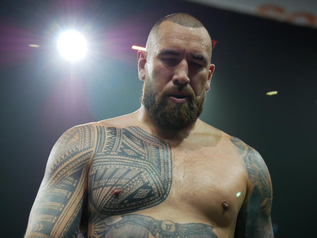 Nelson Asofa-Solomona at the Battle of the Reef fight night at the Townsville Entertainment and Convention centre, October 7 2023. Picture: Blair Jackson.