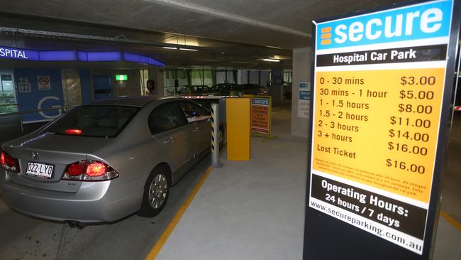 A vehicle enter the Secure parking at the Gold Coast University Hospital.