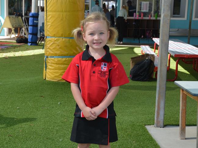 Meg on the first day of school at Our Lady of Southern Cross College