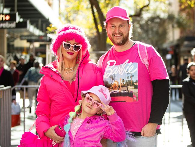 Becs, Gabe and 7-year-old Vegas-Jack Reed came from Jervis Bay. Picture: Julian Andrews