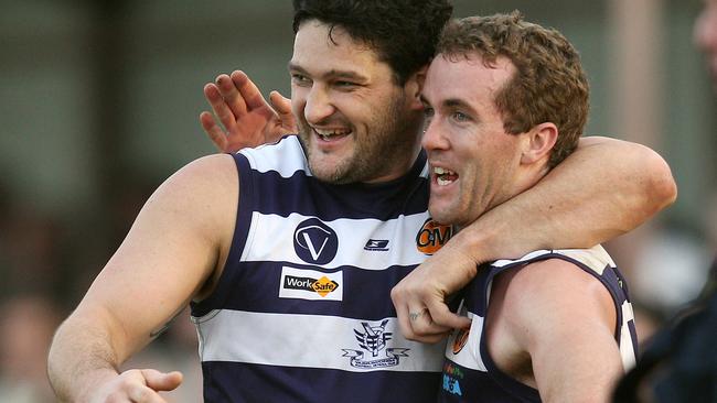 Xavier Leslie, right, was a high possession winner for Yarrawonga.