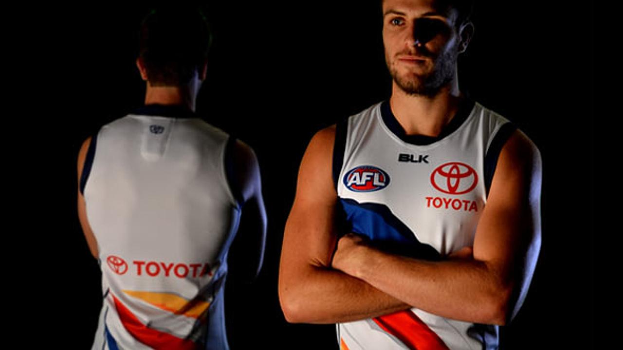 Supplied Editorial Title: Crows 2015 clash jumper Caption: Crows 2015 clash jumper