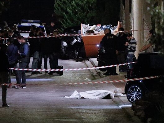 Macris was gunned down outside his Athens home in November last year. Picture: Proto Thema 