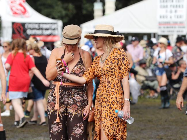 Vanessa Rowe, 38, and Suzanne Anderson, 38, at Bluesfest. Picture: NIGEL HALLETT