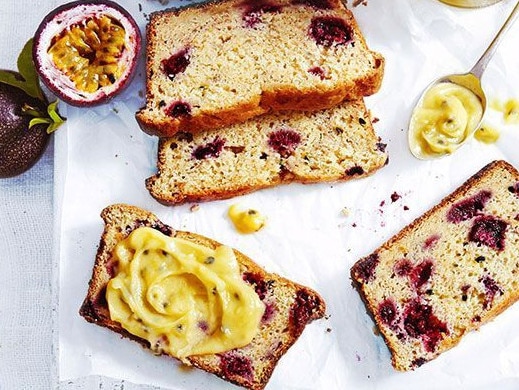 Passionfruit pulp: Passionfruit and raspberry banana bread.