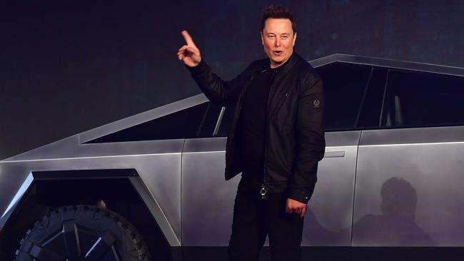 Shares in Elon Musk’s Tesla have been surging in value. Picture: Frederic J. Brown/AFP