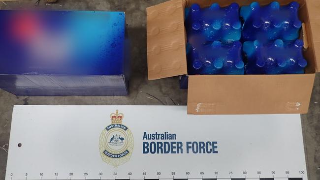 Part of a shipment of bottled water from Fiji, which concealed 50kg of cocaine.