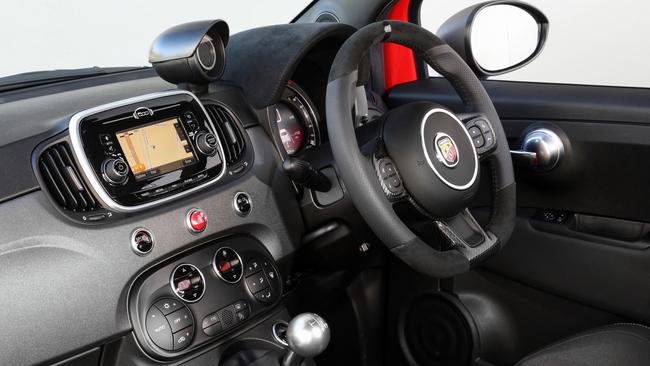 You still sit too high for a sports car in the Abarth. Pic: Supplied.