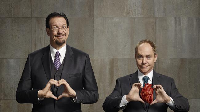 US magicians Penn and Teller. Credit: Hugh Kretschmer