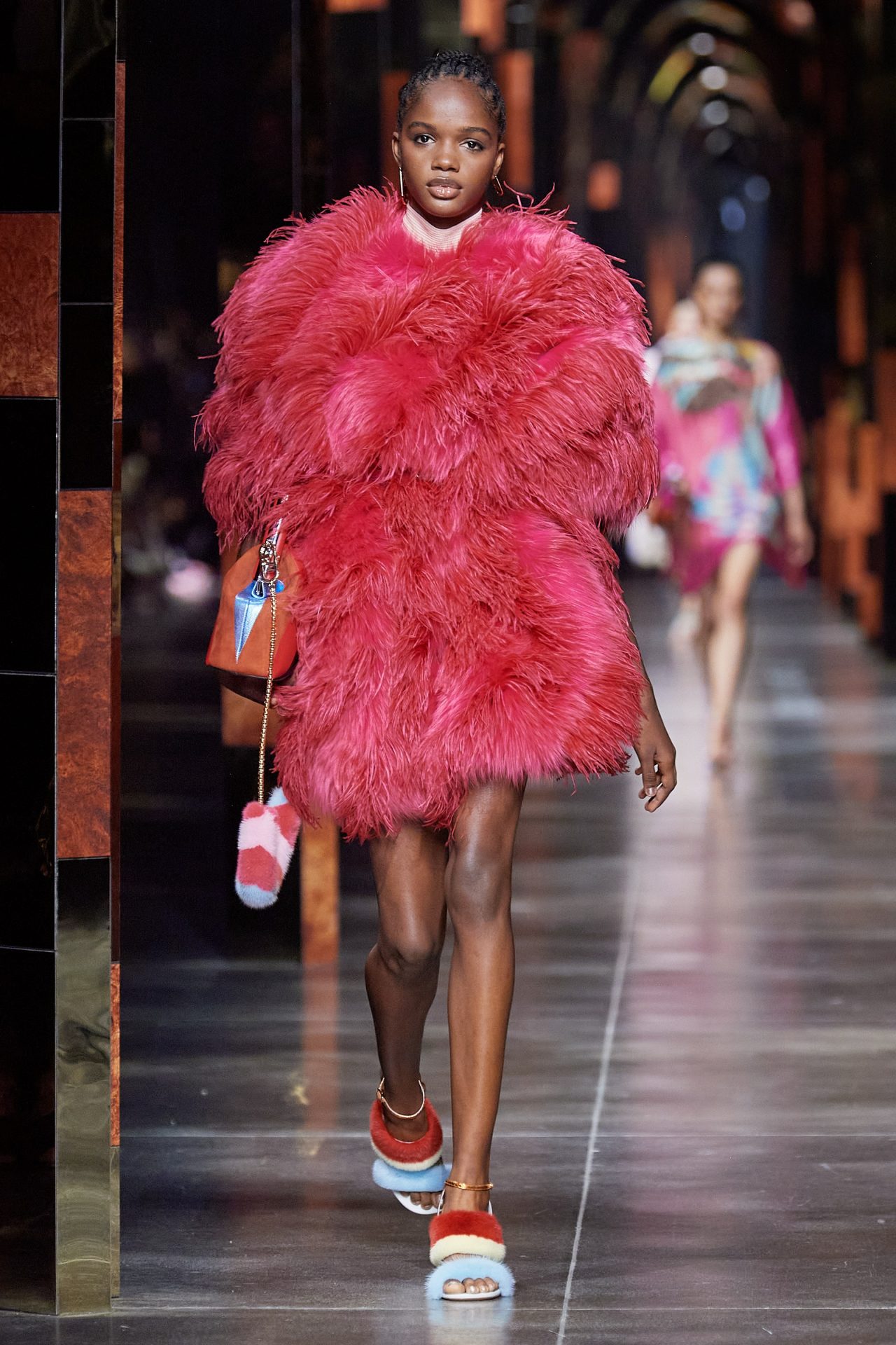 Fendi pink fur outlet coat